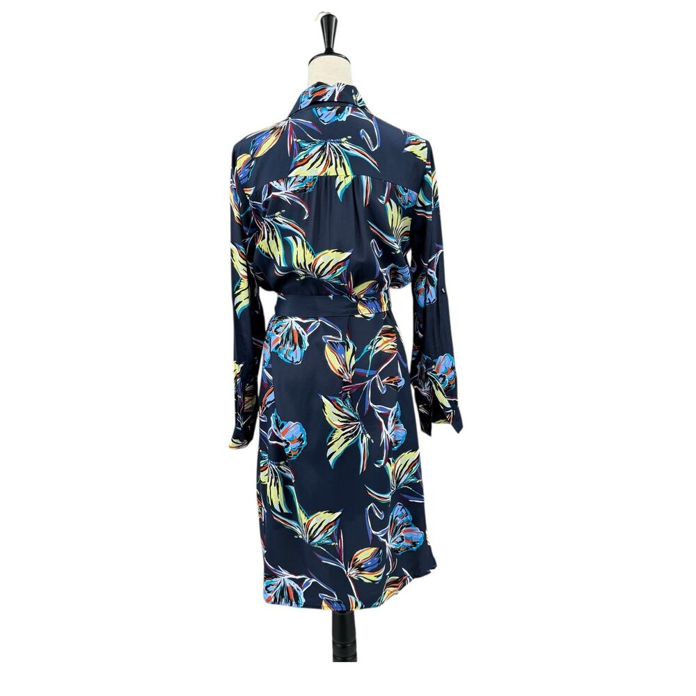 Diane von Furstenberg NWT Navy Prita Abstract Butterfly Print Silk Blend Dress - Picture 3 of 12
